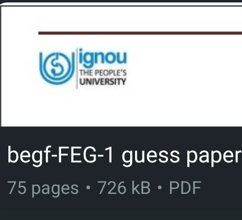 IGNOU GUESS PAPER